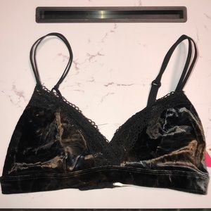 Velveteen black and rust bralette